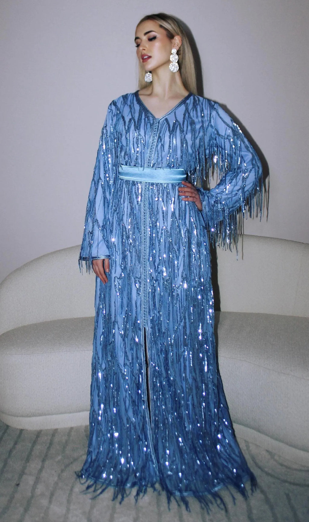 Robe caftan ciel