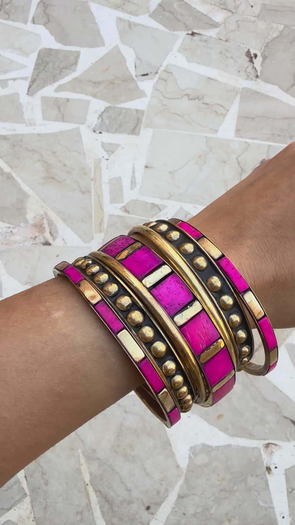 Bracelets Fushia - lot de 7